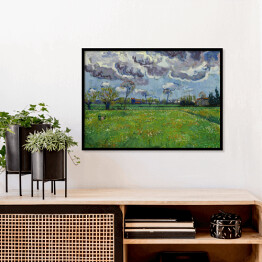 Plakat w ramie Vincent van Gogh "Pochmurne niebo nad kwiecistą łąką" - reprodukcja