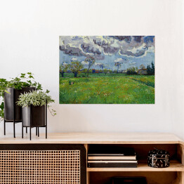 Plakat samoprzylepny Vincent van Gogh "Pochmurne niebo nad kwiecistą łąką" - reprodukcja