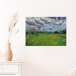 Plakat samoprzylepny Vincent van Gogh "Pochmurne niebo nad kwiecistą łąką" - reprodukcja