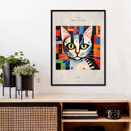 Plakat w ramie Portret kota inspirowany sztuką - Pablo Picasso "Sen"