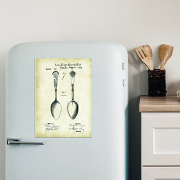 Magnes dekoracyjny Łyżka - patenty na rycinach vintage