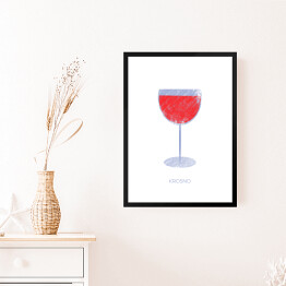 Obraz w ramie Krosno - kieliszek wina czerwonego