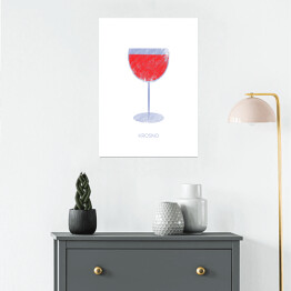 Plakat samoprzylepny Krosno - kieliszek wina czerwonego