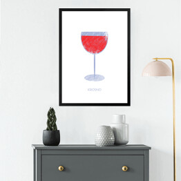 Obraz w ramie Krosno - kieliszek wina czerwonego