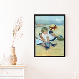 Obraz w ramie Dzieci bawiące się na plaży Mary Cassatt Reprodukcja obrazu