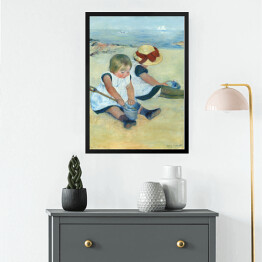 Obraz w ramie Dzieci bawiące się na plaży Mary Cassatt Reprodukcja obrazu