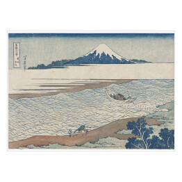 Plakat samoprzylepny Hokusai Katsushika. Rzeka Jewel w prowincji Musashi. Reprodukcja