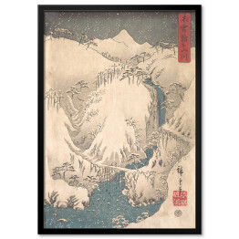 Plakat w ramie Tryptyk III. Wąwóz Kiso w śniegu. Utugawa Hiroshige Reprodukcja obrazu