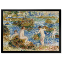 Plakat w ramie Auguste Renoir "Chłopcy w skałach w Guernsey" - reprodukcja
