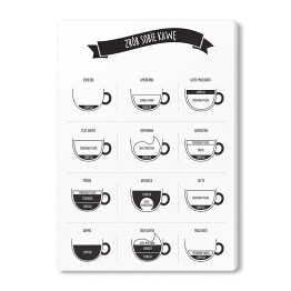 Obraz na płótnie "Zrób sobie kawę" - biało czarna ilustracja
