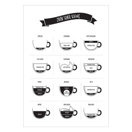 Plakat "Zrób sobie kawę" - biało czarna ilustracja