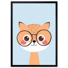 Plakat w ramie Zwierzaczki - lisek w okularach
