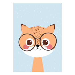 Plakat Zwierzaczki - lisek w okularach