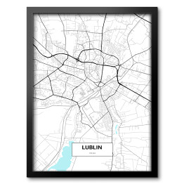 Obraz w ramie Mapa Lublina 