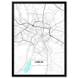 Plakat w ramie Mapa Lublina 