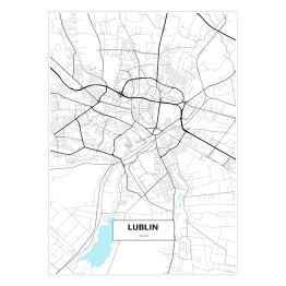Plakat samoprzylepny Mapa Lublina 