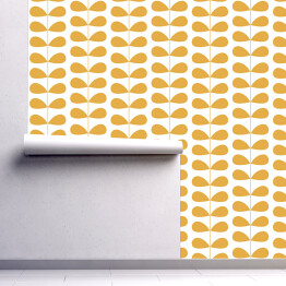 Tapeta samoprzylepna w rolce Kolorowe liście w stylu lat 60 - żółte
