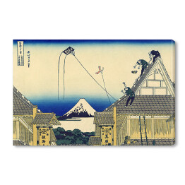 Obraz na płótnie Hokusai Katsushika "Latawce na tle góry Fudżi" 