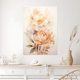 Plakat Pastelowe kwiaty kompozycja