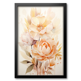 Obraz w ramie Pastelowe kwiaty kompozycja