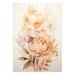 Plakat samoprzylepny Pastelowe kwiaty kompozycja