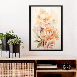 Obraz w ramie Pastelowe kwiaty kompozycja