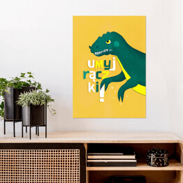 Plakat samoprzylepny Dinozaur - umyj rączki