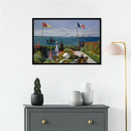 Plakat w ramie Claude Monet "Taras nad morzem w Saint Adresse" - reprodukcja