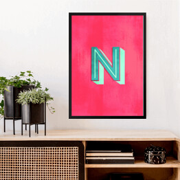 Obraz w ramie Kolorowe litery z efektem 3D - "N"