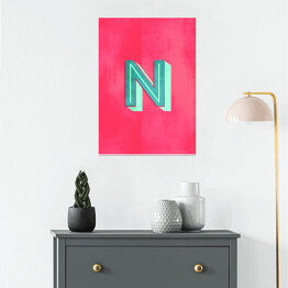 Plakat Kolorowe litery z efektem 3D - "N"