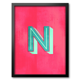Obraz w ramie Kolorowe litery z efektem 3D - "N"