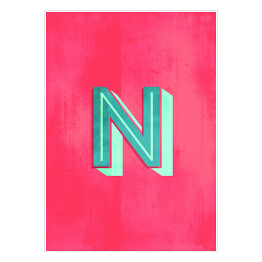 Plakat samoprzylepny Kolorowe litery z efektem 3D - "N"