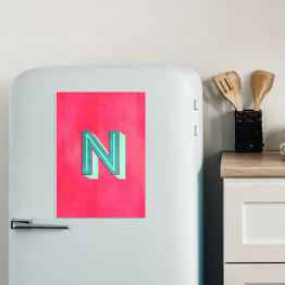 Magnes dekoracyjny Kolorowe litery z efektem 3D - "N"