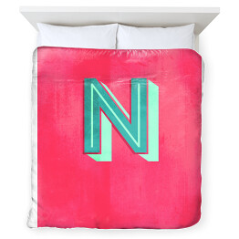 Poszewka na kołdrę Kolorowe litery z efektem 3D - "N"