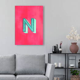 Obraz klasyczny Kolorowe litery z efektem 3D - "N"