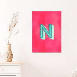 Plakat samoprzylepny Kolorowe litery z efektem 3D - "N"