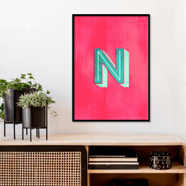 Plakat w ramie Kolorowe litery z efektem 3D - "N"