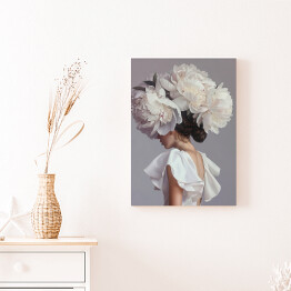 Obraz na płótnie Dziewczyna w kwiatach i białej sukience