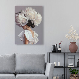 Obraz klasyczny Dziewczyna w kwiatach i białej sukience
