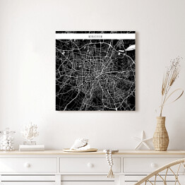 Obraz na płótnie Mapa miast świata - Monachium - czarna