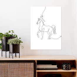 Plakat Czarno biały koń