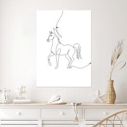 Plakat samoprzylepny Czarno biały koń