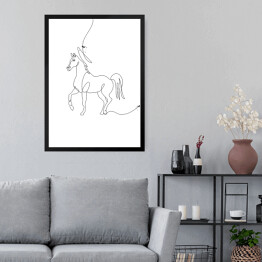 Obraz w ramie Czarno biały koń