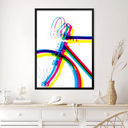 Obraz w ramie Kolorowy rower