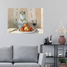 Plakat samoprzylepny Camille Pissarro Martwa natura z jabłkami i dzbanem. Reprodukcja