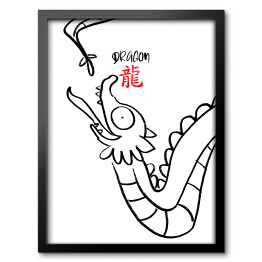 Obraz w ramie Chińskie znaki zodiaku - smok