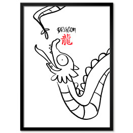 Plakat w ramie Chińskie znaki zodiaku - smok