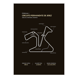 Plakat samoprzylepny Circuito Permanente De Jerez - Tory wyścigowe Formuły 1