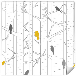 Tapeta samoprzylepna w rolce Drzewa z kolorowymi ptakami