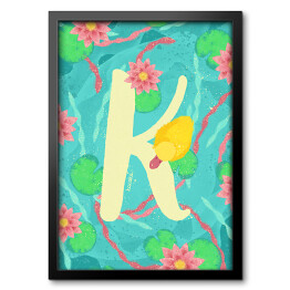 Obraz w ramie Zwierzęcy alfabet - K jak kaczka